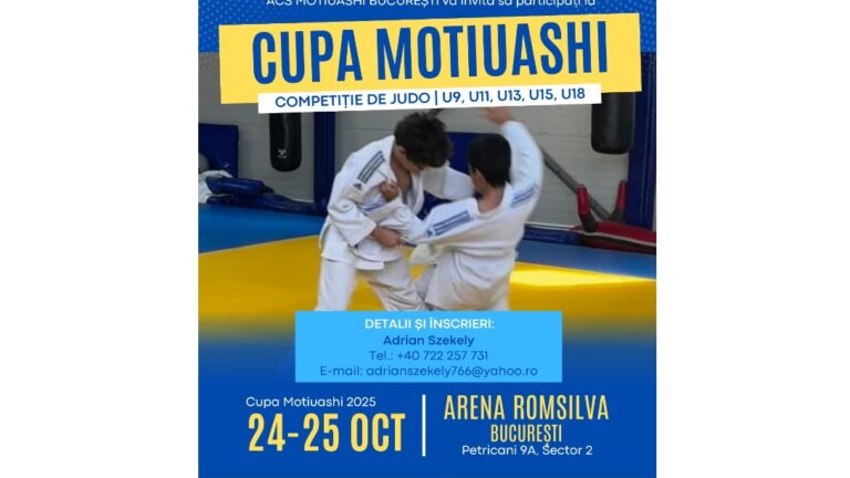 Pe 24–25 octombrie 2025, Arena Romsilva din București  va găzdui Cupa Motiuashi 2025
