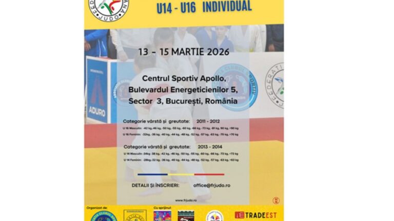 Campionatele Naționale de Judo U14 și U16 vor avea loc la București, în perioada 13–15 martie 2026