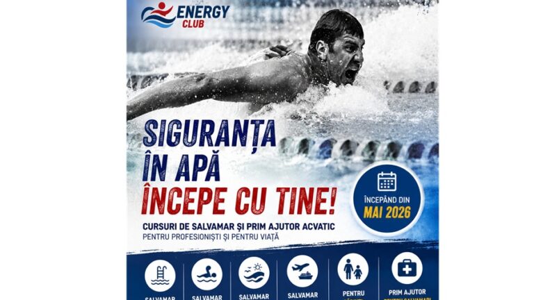 Energy Club lansează o gamă completă de cursuri de salvamar și siguranță acvatică – Programele sunt coordonate de campionul Cezar Bădiță